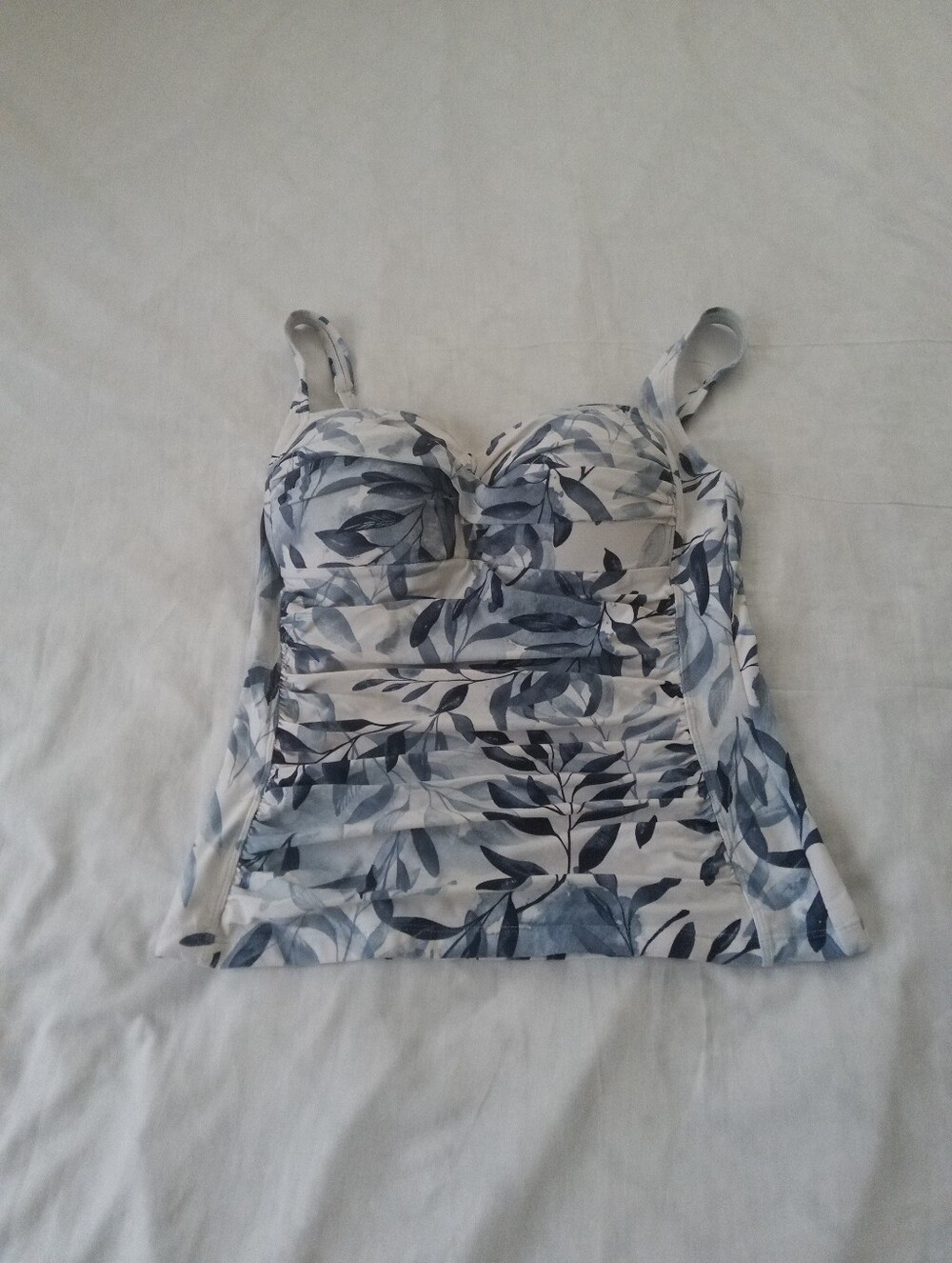 Nip Tuck Women's Blue Floral Tankini Top